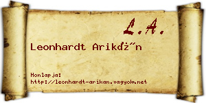 Leonhardt Arikán névjegykártya